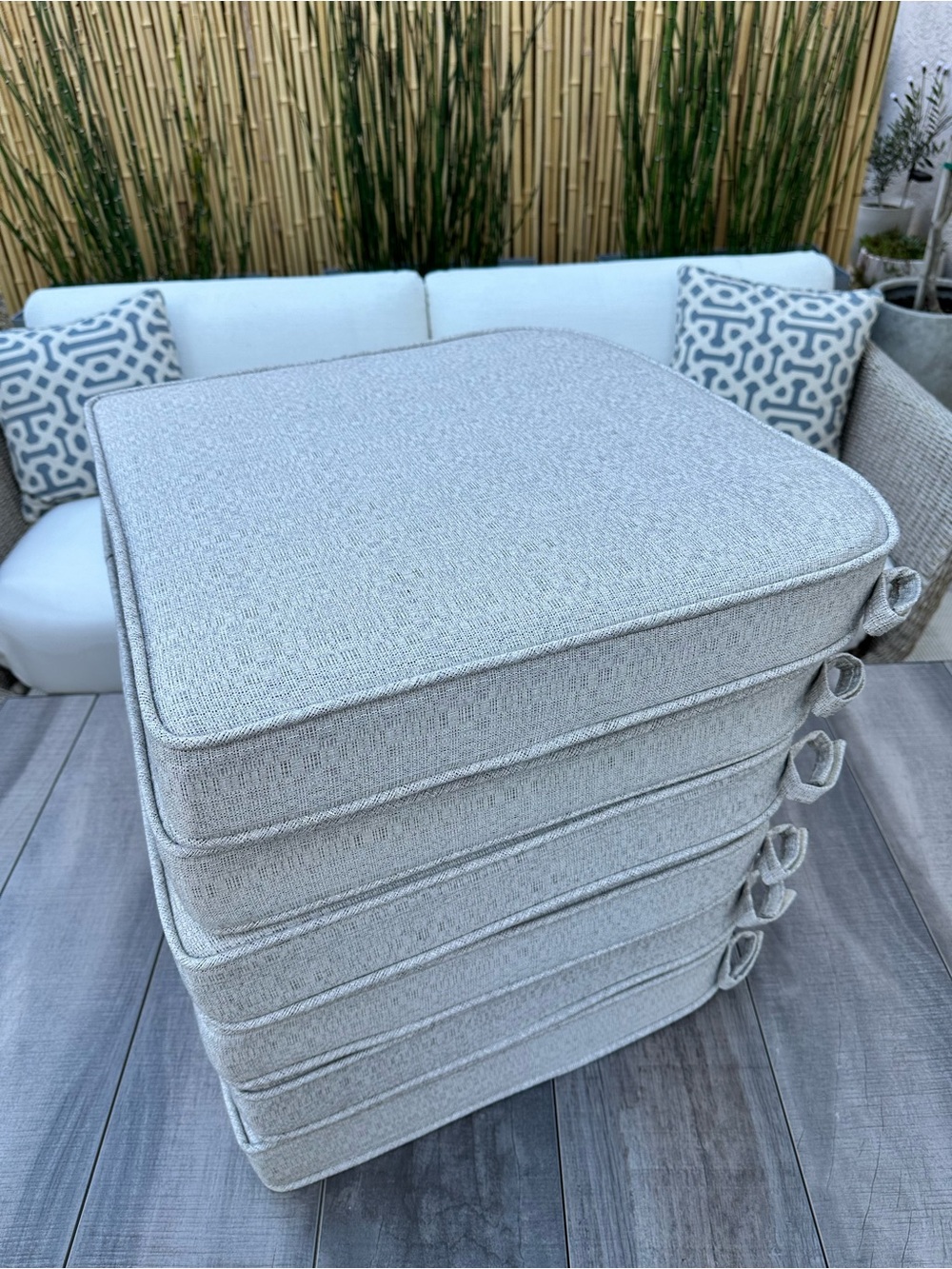 Sunbrella outdoor patio seat cushions set of 6